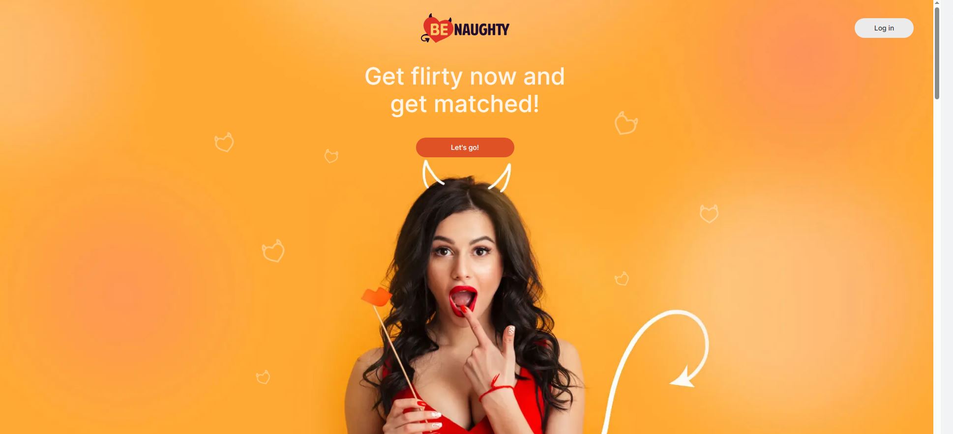 Screenshot of BeNaughty website showcasing its user-friendly layout for casual dating